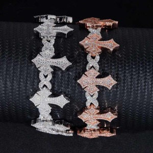 Round Brilliant Cut Moissanite Tennis Bracelet 925 <b>Silver</b> Plated Unisex <b>Men</b> Women Hiphop Style Claw Setting Jewelry GRA - Product Image 2