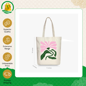 Bolsas de Compras de Lona de Algodón Reutilizables, Biodegradables y Orgánicas de Primera Calidad, Bolsa de Mano Moderna con Asa de Cinta de Material PC - Product Image 3