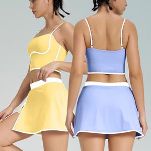 Conjunto Deportivo YIYI para Mujer, Top Deportivo con Relleno Ajustable, Falda de Golf Sexy 2 en 1, Leggings, Conjunto de Yoga para Mujer, Cómodo y Agradable al Tacto - Product Image 2