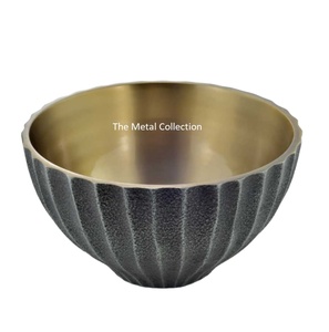 Tazón de servicio grande y moderno para el hogar, cuenco de Metal con acabado de oro antiguo para sopa, diseño moderno, para Hotel y restaurante - Product Image 1