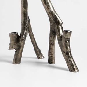 Candélabre moderne rustique en argent, porte-bougies coniques à 3 lumières, design arbre organique, centre de table de mariage de luxe, décoration artistique pour la maison - Product Image 6