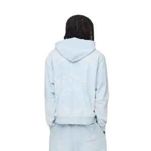 Sudadera con capucha para hombre, personalizada, de corte holgado, con cremallera, gráfico tonal en la espalda, frente liso, capucha sin cordón, estilo streetwear relajado, Lanisters - Product Image 2