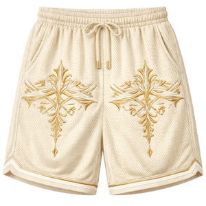 Pantalones cortos deportivos de malla de verano para hombre, pantalones cortos informales holgados para entrenamiento en el gimnasio, pantalones para correr y fitness, cintura elástica, secado rápido - Product Image 6