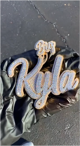 Collar Clásico con Cadena de Eslabones Chapada en Oro de Dos Tonos S925, con Letra de Moissanita Personalizada con Logotipo Propio, Estilo Hip Hop, Certificado GRA - Product Image 4