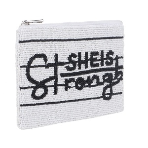 Porte-monnaie perlé coloré fait à la main pour les adolescents pochette à fermeture éclair en tissu personnalisé portefeuille d'argent de poche pour enfants en gros - Product Image 5