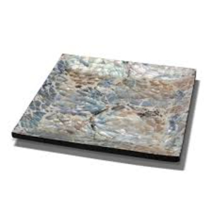 Plateau de service rectangulaire artisanal en nacre incrustée, élégant plateau décoratif en bois et résine pour la décoration de la maison et des hôtels - Product Image 4