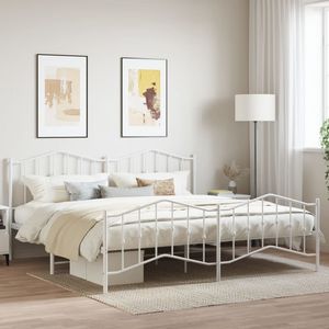 Base de Cama Doble de Acero con Recubrimiento en Polvo Blanco, Categoría de Productos de Camas Metálicas - Product Image 1