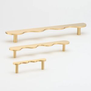 Poignées en laiton massif de qualité supérieure, finition brossée, pour armoires de cuisine et de salle de bain, tiroirs de commodes et penderies - Product Image 5