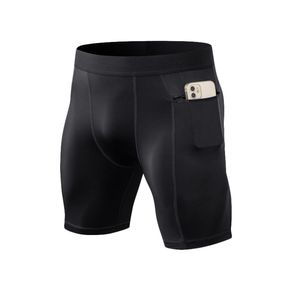 Shorts de compression de basketball pour hommes à séchage rapide, avec logo personnalisé, taille élastique, extensibles, pour la gym et l'entraînement, avec poche – Forte demande - Product Image 4