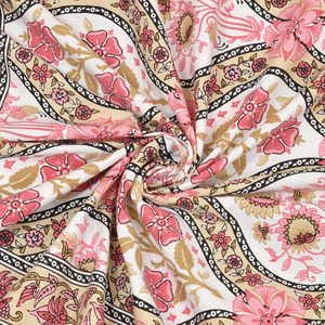Juego de Sábanas de Algodón Jaipuri Heritage King Size, Color Rosa con Estampado Étnico, para Uso en Hogar, Hotel y Resort - Product Image 3