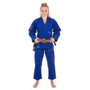 Uniforme de BJJ unisexe bleu, 100% coton, coupe classique, vêtements d'arts martiaux durables, logo frontal personnalisable, design personnalisable - Product Image 2