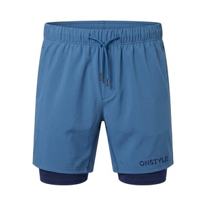 ONSTYLE Men 2-in-1 Quick Dry Compression Liner Running Shorts 100% Polyester Elastic Waist Gym <b>Athletic</b> Workout Bottoms - Product Image 2