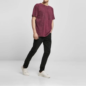 Camiseta de Algodón de Color Sólido para Hombre, Talla Grande, Manga Corta, Estilo Casual, Teñida, Tejido de Punto, Estilo Veraniego - Product Image 3