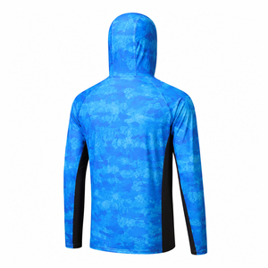 Camisa de Pesca con Capucha para Hombre, Camuflaje Azul, Protección UV, Manga Larga, Sudadera de Alto Rendimiento - Product Image 2