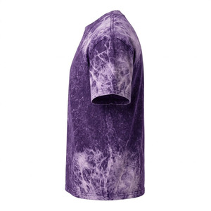 T-shirt à manches courtes pour homme, tie-dye violet, col rond, coupe classique, style streetwear, t-shirt graphique - Product Image 3