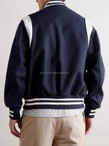 Chaqueta Varsity de invierno cálida de alta calidad para hombre, tipo cierre, bolsillos con botones, chaqueta Bomber de béisbol universitaria Letterman - Product Image 2