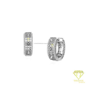 Pendientes de Plata de Ley 925 con Moissanita y Diamantes, Diseño de Espiga, Joyería Brillante para Minoristas - Product Image 4