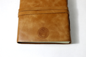 Carnet en cuir marron A5 personnalisable, fait main, papier en coton recyclé, couverture rigide, impression personnalisée, agenda, cadeau, 100 feuilles - Product Image 5