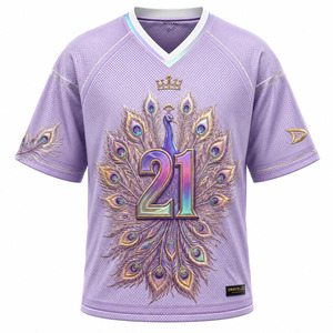 เสื้อเจอร์ซีย์ตาข่าย Y2K สั่งทำขายส่งสำหรับผู้ชาย ทรงโอเวอร์ไซส์ สไตล์เรโทร ลายกราฟิกนกยูง 21 ตัว ระบายอากาศได้ดี แขนสั้น พิมพ์ลาย ชุดกีฬา - Product Image 3