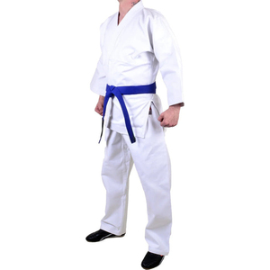 Cinturón Blanco y Azul de Jiu Jitsu de Alta Calidad, 100% Algodón, 380 g/m², Transpirable, Duradero, con Logotipo Bordado, Conjuntos de Kimono de Judo BJJ para Adultos - Product Image 6