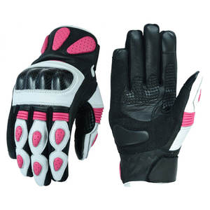 WARPRO INDUSTRY Full Finger Leather Racing <b>Gloves</b> <b>Touchscreen</b> Polyurethane Coating Hook Loop Closure Breathable for Riding - Product Image 6
