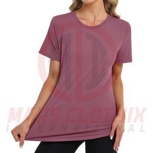 Camiseta informal estampada para mujer, de color sólido, producto superventas, ropa deportiva para gimnasio, camiseta para mujer. - Product Image 3