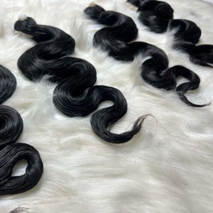 Los mejores paquetes de cabello humano 100% completo y grueso de Vietnam sin procesar con ondas de cuerpo negro crudo de Qhair - Product Image 1