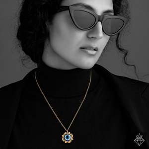 Collar con colgante de moda PRAO Talismán encantado con diseño de mal de ojo - Product Image 1