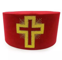 Gorra Masónica de Caballero Templario/Comandante con Diseño Personalizado de Cruz de la Pasión y Corona, Sombrero Masónico Informal