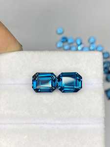 Piedras Preciosas Naturales de Topacio Azul Zubeda, Calidad AA+, Corte Brillante, Par de Cuentas Facetadas Sueltas para Anillos, Aretes y Joyería, de Terceros - Product Image 5