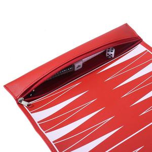 Eco-friendly Customized Pu Leather Game Figures Roll Up <b>Backgammon</b> Chess Checkers Set with Roll Bag Travel Game - Product Image 5