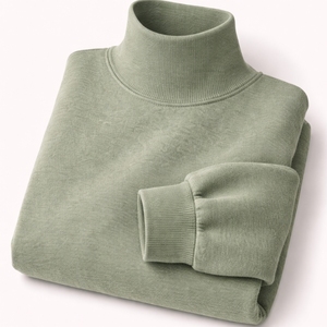 Nouveau style – Sweat-shirts unisexes en molleton de coton épais à manches longues et col montant pour femme, avec bordure inférieure flexible, personnalisables avec votre logo - Product Image 4