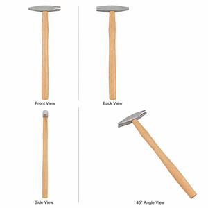 Riveting Hammer with Wooden Handle Trapezoid Shape Stainless Steel Dual Head <b>Engraving</b> <b>Tool</b> for Jewelry Making - Product Image 4