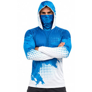 Custom Masked Fishing <b>Hoodie</b> UPF 50 Long Sleeve Fishing Wear <b>UV</b> <b>Protection</b> Quick Dry Hooded Fishing Shirts for Men - Product Image 5