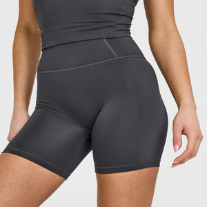 กางเกงขาสั้นออกกำลังกายคุณภาพสูงสำหรับผู้หญิง น้ำหนักเบา เอวกลาง ทรงเข้ารูป ยืดได้สี่ทิศทาง ระบายอากาศได้ดี สีพื้น - Product Image 4