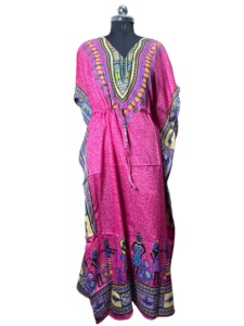 Robe Dashiki Africaine Grande Taille pour Femme, Imprimé Ankara Traditionnel, Coton Ample, Longue Kaftan de Luxe Jaune Bohème Maxi – Vente en Gros - Product Image 3