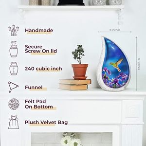 Luxury Aluminum Tear Drop Cremation <b>Memorial</b> <b>Keepsake</b> Urn Ash Holder Featuring Durable Premium Exterior Craftsmanship - Product Image 4