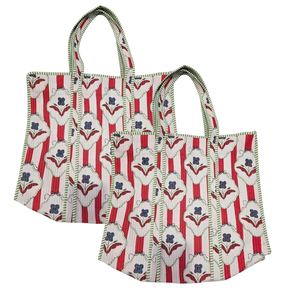 Sac fourre-tout en coton à motif géométrique floral, style bohème, fait main, léger, fermeture éclair, pliable, écologique, pour l'été et la plage - Product Image 4