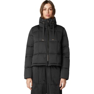 Manteau d'hiver unisexe noir brillant de haute qualité, style bomber matelassé, col montant, imperméable, coupe-vent, éco-responsable - Product Image 2