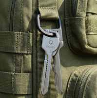 Couteau à clé multifonction 6-en-1 pour l'extérieur : Équipement de survie portable pour le camping, outil utilitaire, cadeau pour hommes