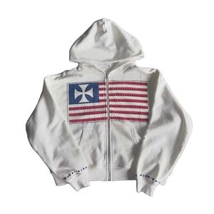 Nouveau sweat-shirt oversize délavé à l'acide, sweat-shirt à cordon de serrage, sweat-shirt à capuche zippé, veste délavée au soleil - Product Image 1