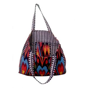 Eco-Friendly Women's 100% Cotton Quilted Tote <b>Bag</b> Long Handle Large Size Multi-Color Made Rajasthan for Beach Tote Groceries - Product Image 2