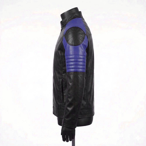 Veste en cuir véritable rouge de qualité supérieure, design personnalisé, style streetwear, col carré, veste en cuir d'extérieur pour homme, vente chaude - Product Image 2