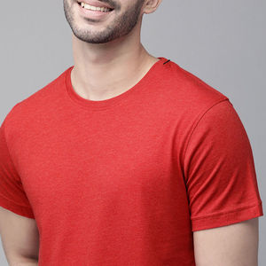 T-shirt à manches courtes pour homme, col rond, tricoté, couleur unie, décontracté, coupe classique - Product Image 6