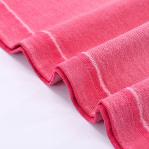 Men's <b>Tie</b>-Dye Short Sleeve T-Shirt O-Neck Oversized Fit 100% Cotton <b>Knitted</b> Casual Pink Solid Pattern Silk Screen Jersey - Product Image 4
