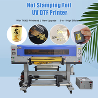 Impresora UV DTF 2 en 1 de 60 cm, Máquina de Inyección de Tinta Roll-to-Roll CMYK para Impresión de Logotipos, Etiquetas y Adhesivos Transparentes