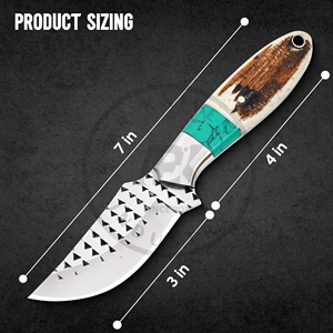 Cuchillo de vaquero hecho a mano, cuchilla fija de acero raspado de espiga completa, grado industrial, para camping al aire libre, con funda de cuero, OEM - Product Image 5