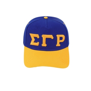 หมวกแก๊ป SGRho สีน้ำเงินรอยัล ปักตัวอักษรกรีกสีทอง หมวกเบสบอลสำหรับชมรมนักเรียนหญิง ปรับขนาดได้ เหมาะสำหรับผู้หญิง วิทยาลัย สไตล์ลำลอง เครื่องประดับศีรษะแบบกรีก - Product Image 1