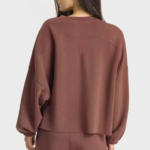 Women's Cotton Active wear 2-Piece <b>Set</b> with Sweatshirt & Joggers Loose Fit Top Comfortable Sportswear - Product Image 3