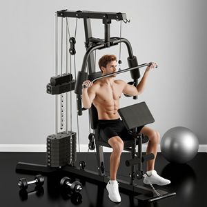 Système de musculation à domicile, résistance de 100 lb, machine d'entraînement complet du corps, station d'entraînement multifonctionnelle - Product Image 2